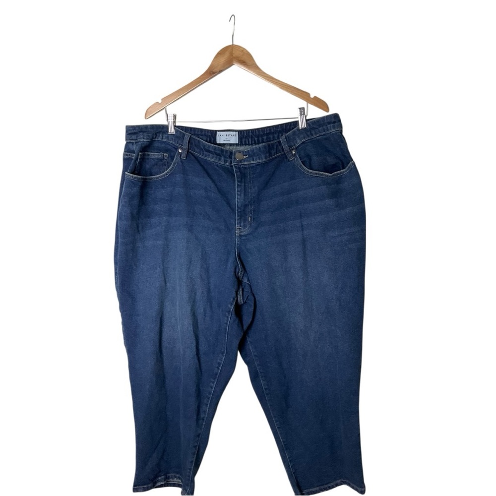 Lane Bryant Crop Dark Wash Blue Denim Jeans 22 - Picture 2 of 5